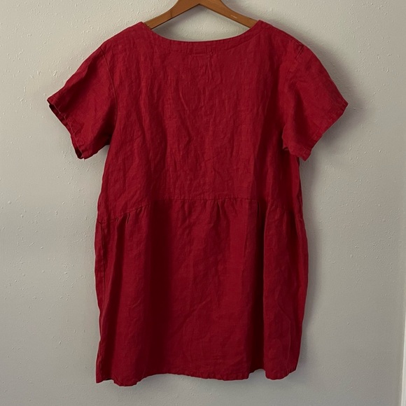 Oh Sister Sister! Red Linen Peplum Blouse/Tunic Size Medium - Picture 5 of 5